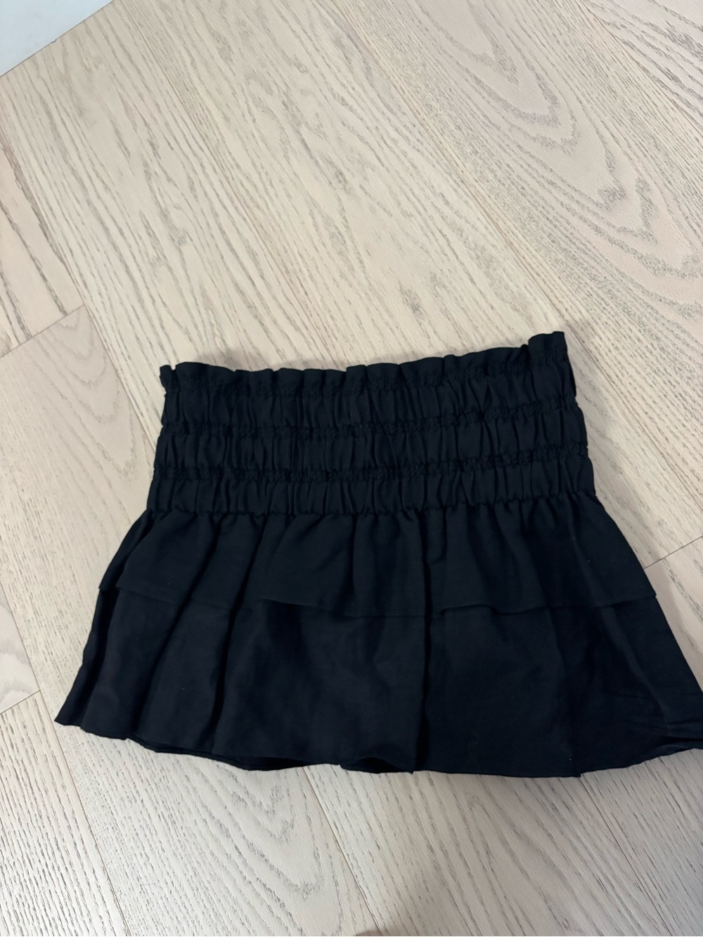 Isabel Marant Black Smocked Tiered Mini Skirt